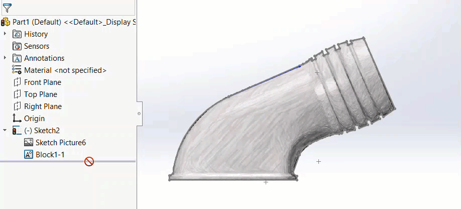 Editing a Sketch Picture in SOLIDWORKS and managing the reference image and sketch geometry in separate sketches.